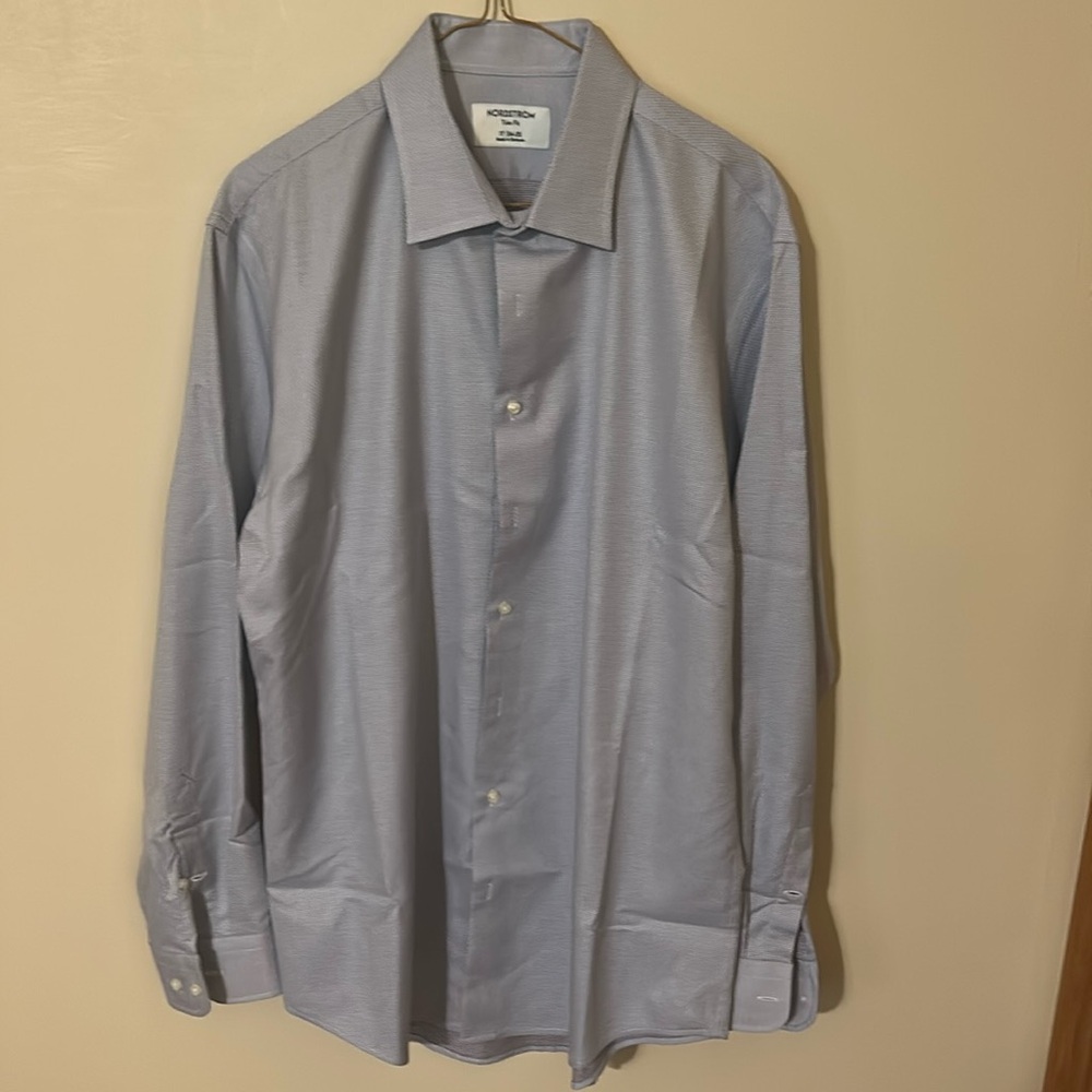Nordstrom Trim Fit Button Down Dress Shirt Size 17 34/35